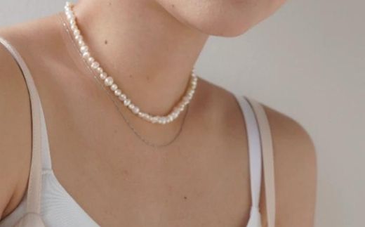 【LENERAオリジナルネックレス2本セット】pearl pomp necklace(set)/silver 【079006】